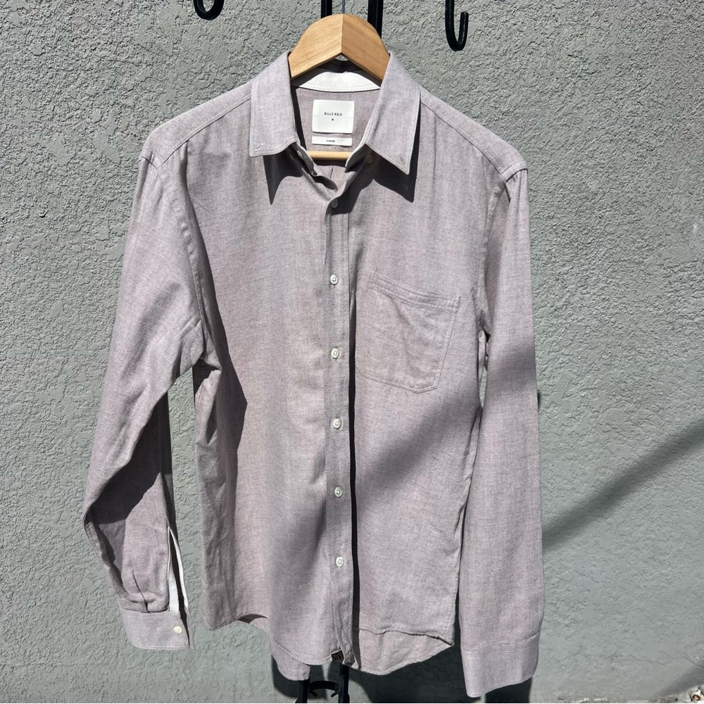 Billy Reid Tuscumbia Standard Fit Flannel Button-Down Shirt Medium Tan Cotton